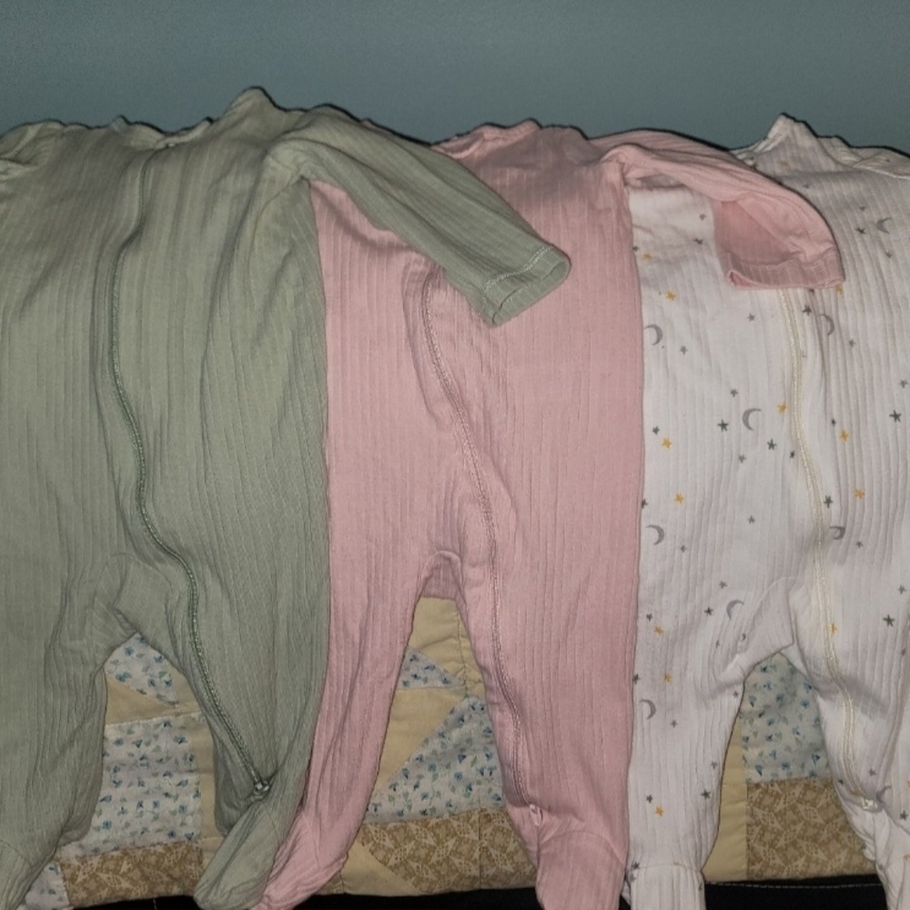Carter's Pink, Green, and White Footies